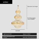 Crystal duplex chandelier gold tiered light for hotel lobby