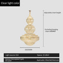 Crystal duplex chandelier gold tiered light for hotel lobby
