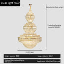 Crystal duplex chandelier gold tiered light for hotel lobby