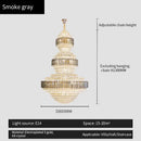 Crystal duplex chandelier gold tiered light for hotel lobby