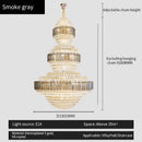 Crystal duplex chandelier gold tiered light for hotel lobby