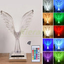 Crystal eagle led table table lamp for bedroom wood base
