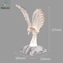 Crystal eagle led table table lamp for bedroom wood base
