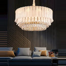 Crystal feather ceiling pendant light – living room glass chandelier