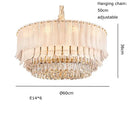 Crystal feather ceiling pendant light – living room glass chandelier