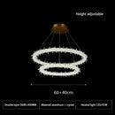Crystal flower led ring chandelier for dining room lighting