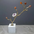 Crystal flower tree sculpture with white marble base living room decor