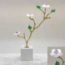 Crystal flower tree sculpture with white marble base living room decor