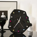 Crystal geometric black & white wall clock living room decor