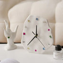 Crystal geometric black & white wall clock living room decor