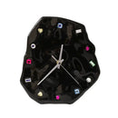 Crystal geometric black & white wall clock living room decor