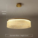 Crystal glass gold pendant chandelier dining room cascading light