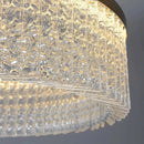Crystal glass gold pendant chandelier dining room cascading light