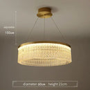 Crystal glass gold pendant chandelier dining room cascading light