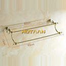 Crystal gold double towel bar bathroom rack