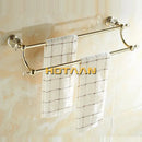 Crystal gold double towel bar bathroom rack