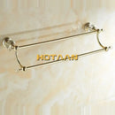 Crystal gold double towel bar bathroom rack