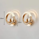 Crystal nordic wall sconce gold ring bedroom light