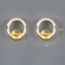 Crystal nordic wall sconce gold ring bedroom light