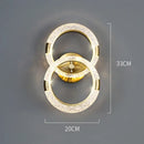 Crystal nordic wall sconce gold ring bedroom light