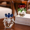 Crystal rose flower dreams glass paperweight bouquet bedroom decor