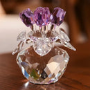 Crystal rose flower dreams glass paperweight bouquet bedroom decor