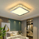 Crystal round ceiling lamp with frosted glass for living room