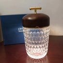 Crystal table lamp with wood lid for bedroom night light
