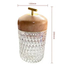 Crystal table lamp with wood lid for bedroom night light