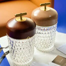 Crystal table lamp with wood lid for bedroom night light