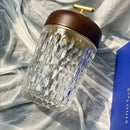 Crystal table lamp with wood lid for bedroom night light