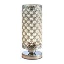 Crystal touch bedside lamp chrome lattice crystal bedroom light