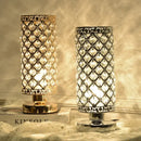 Crystal touch bedside lamp chrome lattice crystal bedroom light