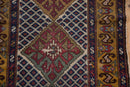 3.5x10.5 Vintage Caucasian Rug Runner