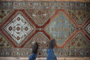 3.5x13 Vintage Distressed Malayer Rug Runner