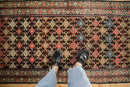 3x8.5 Antique Fragment Kurdish Malayer Rug Runner