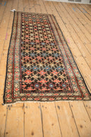 3x8.5 Antique Fragment Kurdish Malayer Rug Runner