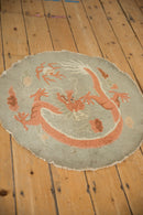 2.5x2.5 Antique Art Deco Round Rug Mat