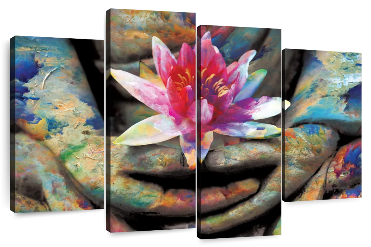 Lotus Flower In Hand Wall Art