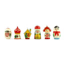 6 Mixed Wooden Christmas Ornaments