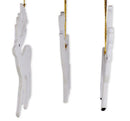 Set of 3 White Deer Wooden Christmas Ornaments 7 Inches