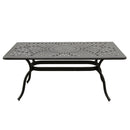 Modern Outdoor Mesh Aluminum Black 67-in Rectangle Patio Dining Table
