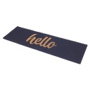 Cursive Hello Dark Blue Coir Doormat