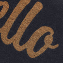 Cursive Hello Dark Blue Coir Doormat