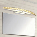 Curved chrome amber crystal bathroom wall sconce light