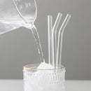 Curved clear glass straws kitchen reusable eco friendly decorbites glass