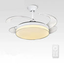 Curved white decorbites led ceiling fan for bedroom lighting