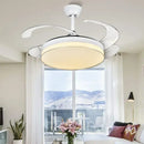 Curved white decorbites led ceiling fan for bedroom lighting