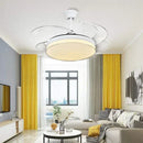 Curved white decorbites led ceiling fan for bedroom lighting