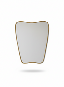 Italian Curved Antique Brass Mirror - Butterfly Irregular Aged Brass Mirror